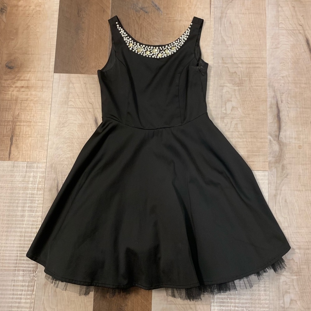 Black Dress with pearl beading